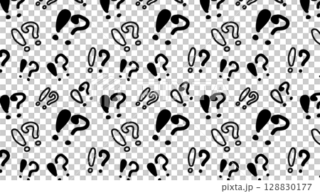びっくりマークとハテナの背景イラスト びっくりマークとハテナの背景イラスト 128830177