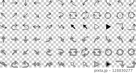Simple arrow collection vector material Simple arrow collection vector material 128830277