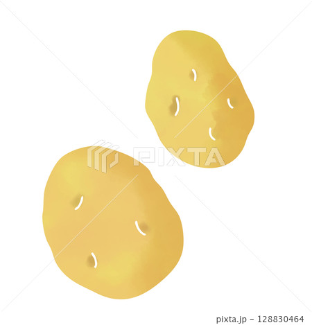 水彩で描いたジャガイモのイラスト 128830464