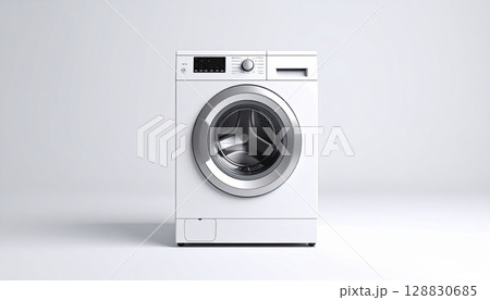 《AI画像》白背景に白い洗濯機 128830685