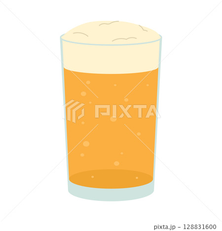 Glass of beer with foam. Flat vector isolated illustration 128831600