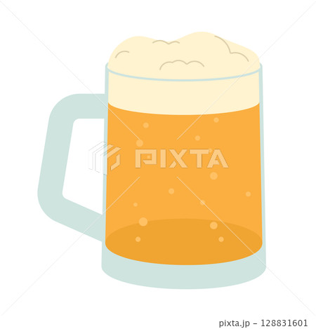 Beer mug with foam. Flat vector isolated illustration 128831601