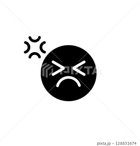 Icon showing angry face expression with symbols displayed in a modern and simple design 128831674