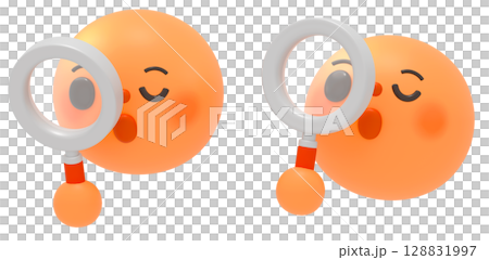 用放大鏡檢查的 Emoji 3D 圖標 用放大鏡檢查的 Emoji 3D 圖標 128831997
