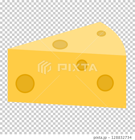エメンタールチーズのシンプルなイラスト 128832734