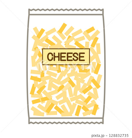 袋に入ったとろけるチーズのイラスト 128832735