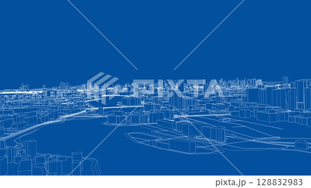 Urban modern landscape. Vector rendering of 3d 128832983