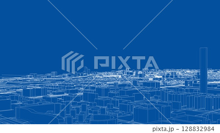 Blueprint of a Futuristic Cityscape 128832984