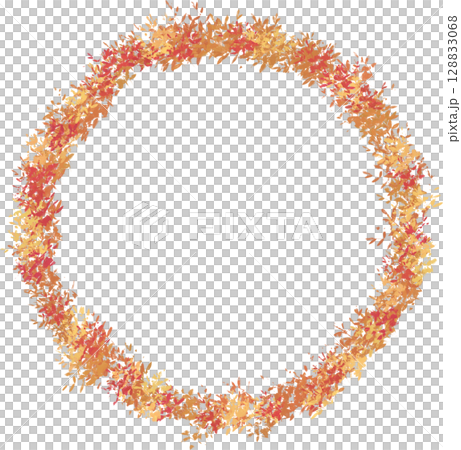 紅葉のリースフレーム 128833068