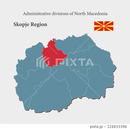Vector map of North Macedonia - Skopje Region 128833398