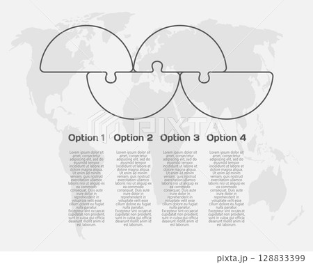 Four steps line infographic, puzzle diagram Four steps line infographic, puzzle diagram 128833399