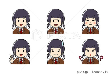 学生服を着た女性の表情差分 128833719