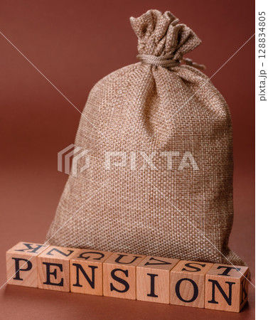 Inscribe Pension as a conceptual backdrop for a savings fund, stockpile of funds, property Inscribe Pension as a conceptual backdrop for a savings fund, stockpile of funds, property 128834805