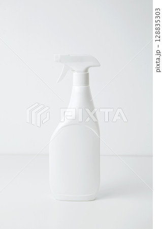 Cleaning supplies branding mockup, symbolizing spring cleaning. Household cleaning and hygiene concept 128835303