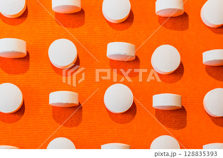 Lots of pills in a blister packs. Medical drug. Medicine. Medical background 128835393