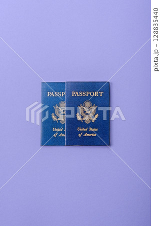 US passport for travelling, flying and doing business. USA document US passport for travelling, flying and doing business. USA document 128835440