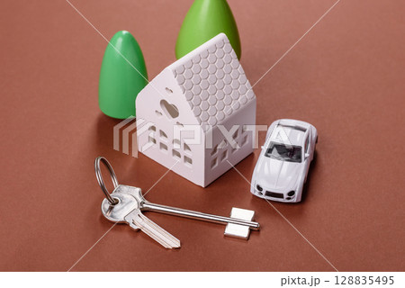Money, property and loan, conceptual business background 128835495