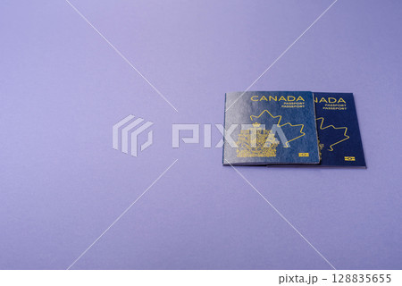 Canadian passport for travelling, flying and doing business. Canada document 128835655