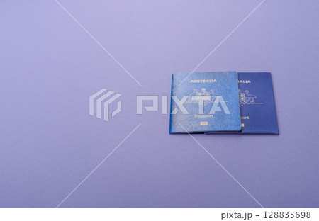 Australian passport for travelling, flying and doing business. Australia document 128835698