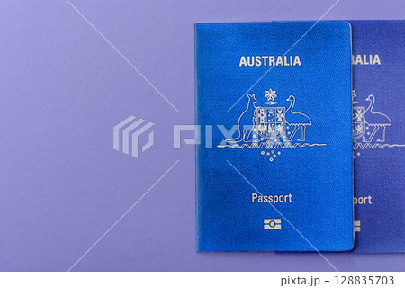Australian passport for travelling, flying and doing business. Australia document Australian passport for travelling, flying and doing business. Australia document 128835703