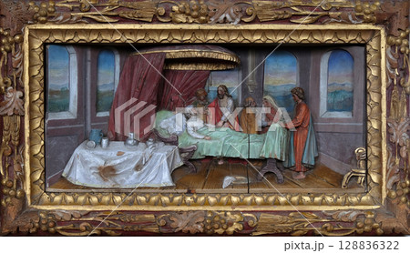 Healing the mother of Peter's wife altarpiece in the church of Saint Matthew in Stitar, Croatia 128836322