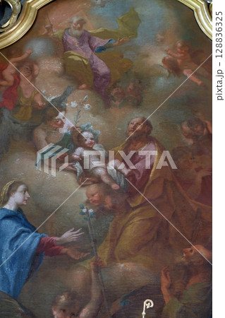 Saint Joseph altar in the Saint Martin church in Unteressendorf, Germany 128836325