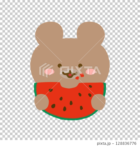 Bear eating watermelon 128836776