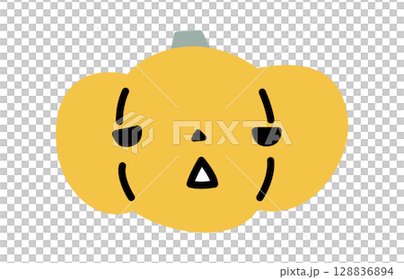 かわいいハロウィンのかぼちゃのイラスト お化けカボチャ ジャックオランタン かわいいハロウィンのかぼちゃのイラスト お化けカボチャ ジャックオランタン 128836894