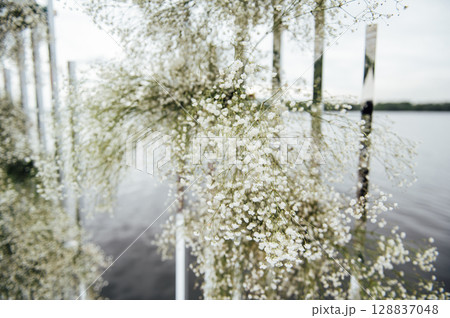 Luxury wedding photo zone with day lights 128837048