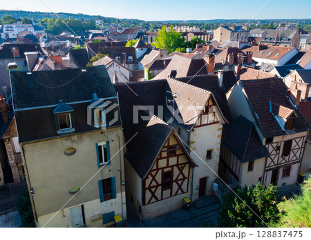 Townscape of Montlucon, France 128837475