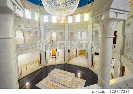 Central hall and interior of mausoleum of Habiba, Tunisia. 128837887