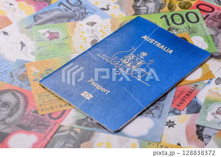 Australian passport for travelling, flying and doing business 128838372