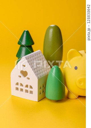 Conceptual background with house, property investment or property 128838642