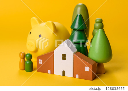 Conceptual background with house, property investment or property Conceptual background with house, property investment or property 128838655