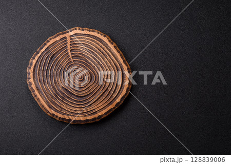Wooden cutting board blank as a backdrop for cooking in the kitchen 128839006