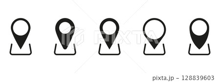Map Pin Location Solid Icon Set. Navigation, Gps, And Geolocation Silhouette Symbol Collection. Ideal For Travel, Mapping, And Directional Applications. Isolated Vector Illustration Map Pin Location Solid Icon Set. Navigation, Gps, And Geolocation Silhouette Symbol Collection. Ideal For Travel, Mapping, And Directional Applications. Isolated Vector Illustration 128839603