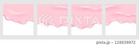 Liquid vector dripping ice cream texture.Glossy sugary flow drip. Liquid vector dripping ice cream texture.Glossy sugary flow drip. 128839972