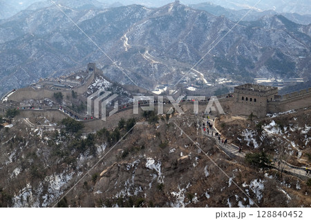 Great Wall of China in Badaling 128840452