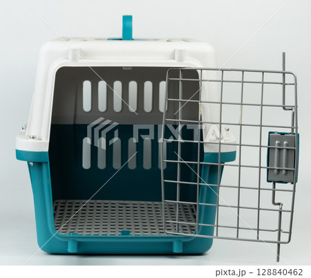 Pet carrier designed for travel and safety, perfect for small animals and pets 128840462