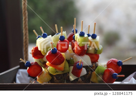 small appetizer dishes prepared for cocktail and local food 128841175