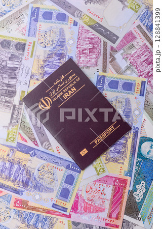 Iranian passport for travelling, flying and doing business. Iran document, id Iranian passport for travelling, flying and doing business. Iran document, id 128841399