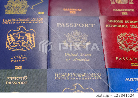Passports of citizens of different countries of the world 128841524