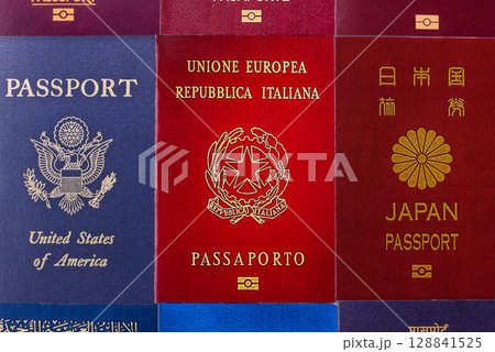 Passports of citizens of different countries of the world 128841525