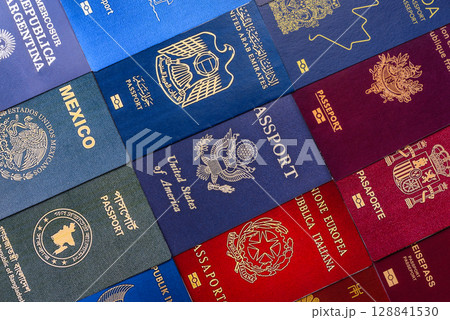 Passports of citizens of different countries of the world 128841530