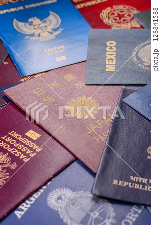 Passports of citizens of different countries of the world 128841588