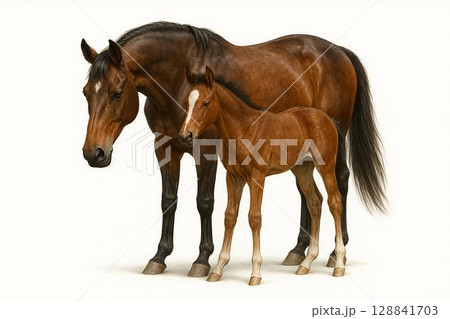 サラブレッドの親子 128841703