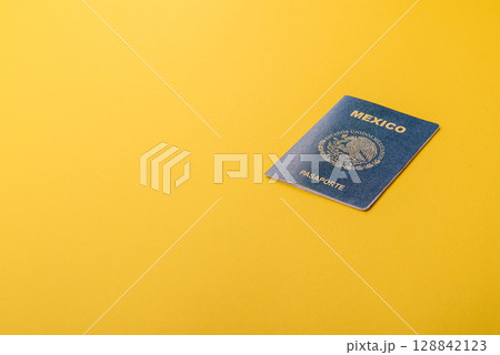Mexican passport for travelling, flying and doing business. Mexico document, id Mexican passport for travelling, flying and doing business. Mexico document, id 128842123
