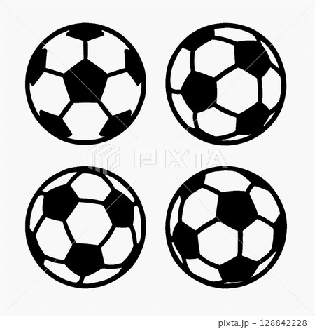 シンプルなサッカーボールのイラスト シンプルなサッカーボールのイラスト 128842228