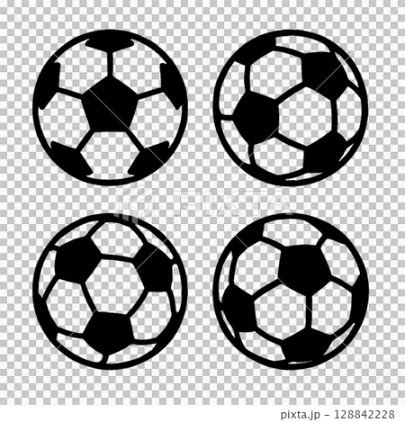 シンプルなサッカーボールのイラスト シンプルなサッカーボールのイラスト 128842228