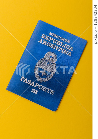 Argentine passport for travelling, flying and doing business. Argentina document, id Argentine passport for travelling, flying and doing business. Argentina document, id 128842234